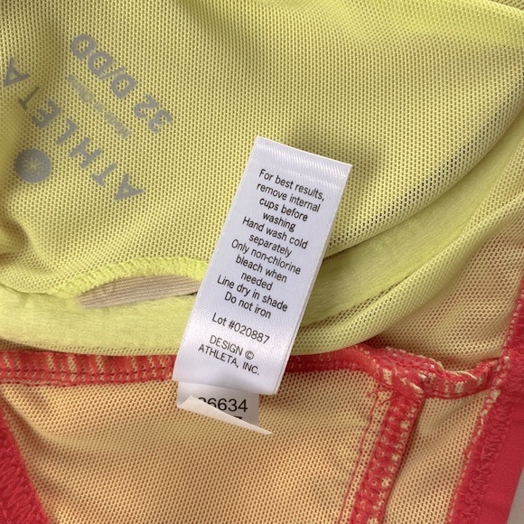 NWOT Athleta Halter Bikini Top Pink/Orange 32D/DD - Picture 6 of 8